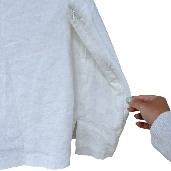 Abercrombie & Fitch Linen Mini Skirt with Slit - White - Size XL - Picture 3 of 10